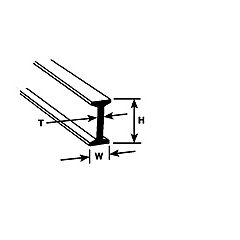Plastruct - I-BEAM FINELINE STYRENE 15.9x7.1x1.5MM 375MM 3X BFS-20