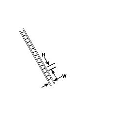 Plastruct - 1/100 LADDER STYRENE WH. 3.2x6.4MM 125MM 2X LS-4