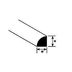 Plastruct - ROD QUARTER ROUND STYRENE 0.8x0.8MM 250MM 10X MRQ-30