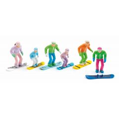 Jagerndorfer- Figuren Met Snowboard 6 Stuks 1:32