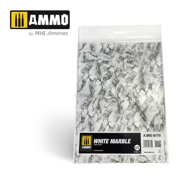 Ammo Mig Jimenez - MARBLE WHITE, SMOOTH SHEET OF MARBLE 2 PCS.
