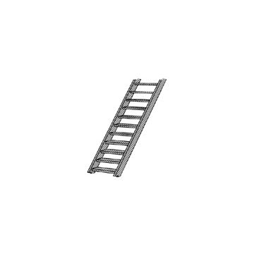 Plastruct - 1/100 STAIRWAY ABS GRAY 3.6x9.9MM 125MM 2X STA-4
