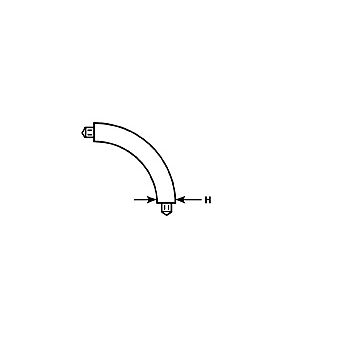 Plastruct - 5 Ø BEND TB-12 BUTY WH. 9.5MM 5X BE-12