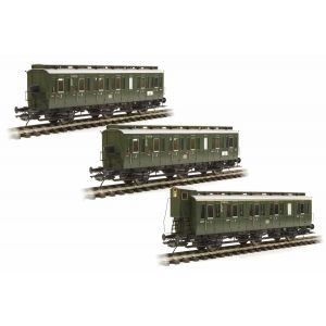 Lenz - 1/45 WAGEN-SET MIT 3 PREUßISCHEN ABTEILWAGEN DB EP. 3B | Modelomondo