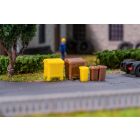 Faller - 1/160 AFVALEMMER SET, BRUIN EN GEEL (04/25)*