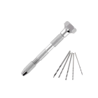 HobbyTime Tools - DOUBLE-ENDED PIN VICE WITH SWIVEL TOP – INCLUDES 5 DRILLS