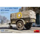 MiniArt - 1/35 G-518 US 1T CARGO TRAILER W/ CANVAS BEN HUR (2/24) *