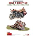MiniArt - 1/35 REST en FIGHTING. U.S. SOLDIERS W/ WLA MOTORCYCLES