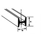 Plastruct - H-COLUMN FINELINE STYRENE 3.2x3.2x0.9MM 375MM 8X HFS-4