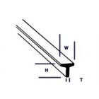 Plastruct - TEE FINELINE STYRENE 2.4x2.4x0.8MM 375MM 8X TFS-3