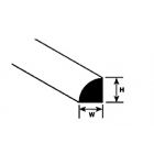 Plastruct - ROD QUARTER ROUND STYRENE 1.5x1.5MM 250MM 10X MRQ-60