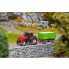 Faller - MF Tractor with wood chips trailer (WIKING)
