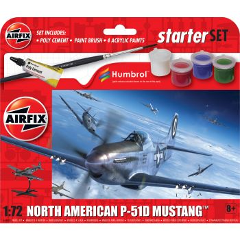 Airfix - 1/72 STARTER SET - NORTH AMERICAN P-51D MUSTANG (4/24) *