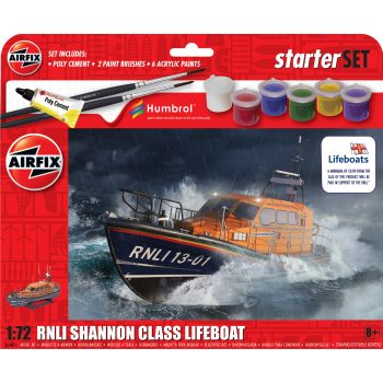 Airfix - 1/72 STARTER SET - RNLI SHANNON CLASS LIFEBOAT (5/24) *