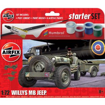 Airfix - 1:72 Hanging Gift Set Willys Mb Jeepaf55117a