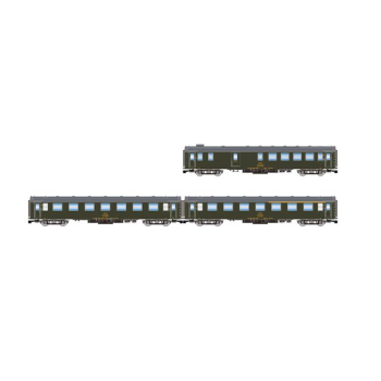Arnold - 1/160 RENFE 5000 COACHES, 3U SET, OLD BELLOWS, OLIVE, IV