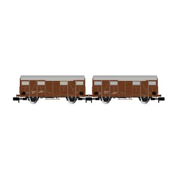 Arnold - 1/160 FS GS WAGONS 2U, BROWN, 1 RED TL, IV