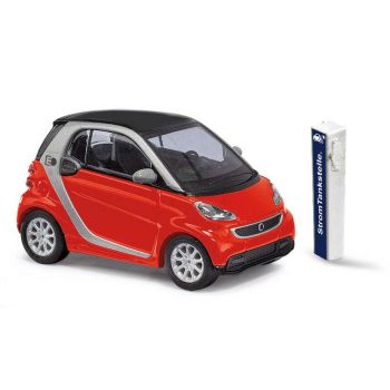Busch - 1/87 Smart Fortwo Coupe Electric Rot 2012 (10/22) *ba46226