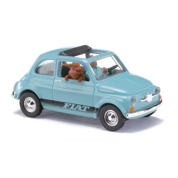 Busch - 1/87 FIAT 500 MIT FAHRER UND HUND 1965 (2/23) *