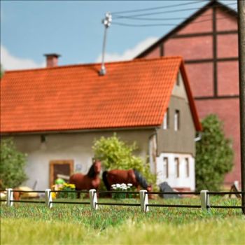 Busch - 1/87 ZAUN M. BETONPFAHLEN H0