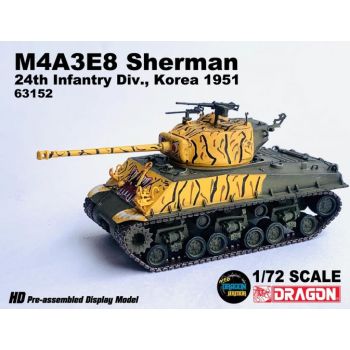 Dragon - 1/72 M4a3e8 Sherman Tiger Face 24th Infa Korea '51 (9/22) * - Dra63152