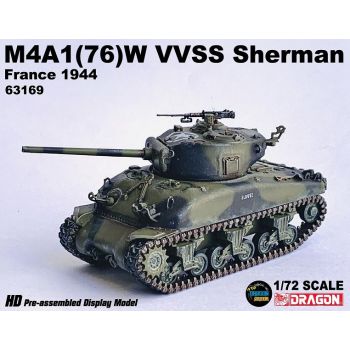 Dragon - 1/72 M4A1 (76)W VVSS SHERMAN FRANCE 1944 (11/22) *