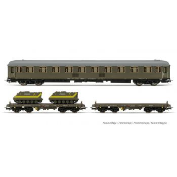 Electrotren - Renfe 3-set 12000 + 2x Pmm Olive Green Military V (9/22) *ele-he4015