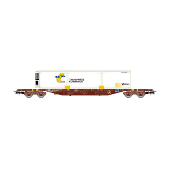 Electrotren - 1/87 RENFE 4-AXLE CONTAINER WAGON MMC3, RED, EP V (10/25)*