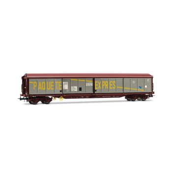 Electrotren - 1/87 RENFE 4-AXLE DDJP WAGON, SILVER-OXID RED, IV (08/25)*