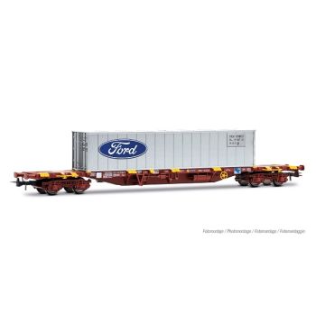 Electrotren - 1/87 RENFE MMC3 CONTAINERWAGEN 40FT FORD CONTAINER EP. IV
