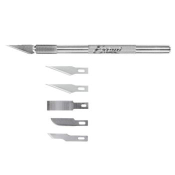 Excel Blades - K1 KNIFE - HANDLE ONLY AND 5 ASSORTED BLADES - CARDED