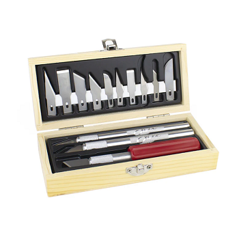 Excel Blades - HOBBY KNIFE SET - WOODEN BOX, CARDED