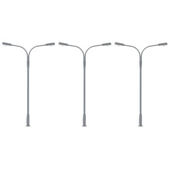 Faller - 1/87 LED-LANTAARNPAAL 2 ARMEN KOUD WIT 3 ST. (7/23) *