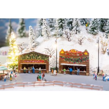 Faller - 1/160 2 KRAAMPJES OP DE KERSTMARKT