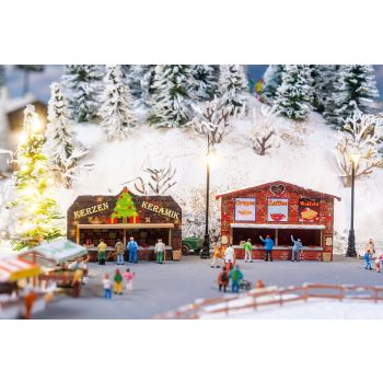 Faller - 1/160 2 KRAAMPJES OP DE KERSTMARKT