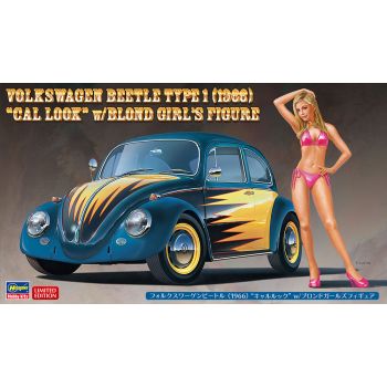 Hasegawa - 1/24 VOLKSW BEETLE T1 1966 CAL LOOK GIRL FIGURE (03/25) *