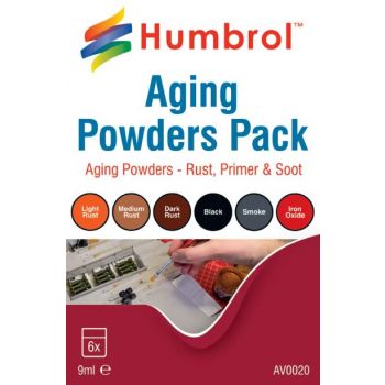 Humbrol - Aging Powder Mixed Pack - 6 X 9 Ml (4/22) *hav0020