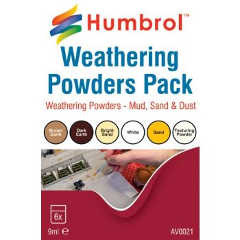 Humbrol - Weathering Powder Mixed Pack - 6 X 9 Ml (4/22) *hav0021