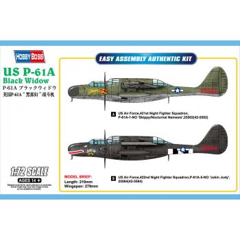 Hobbyboss - 1/72 Us P-61a Black Widow - Hbs87261