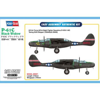 Hobbyboss - 1/72 P-61c Black Widow - Hbs87263