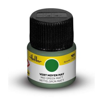 Heller - HELLER ACRYLIC PAINT 101 MID GREEN MATT 12 ML