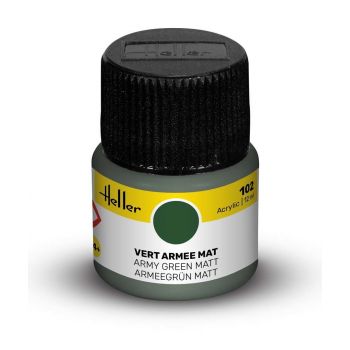 Heller - HELLER ACRYLIC PAINT 102 ARMY GREEN MATT 12 ML