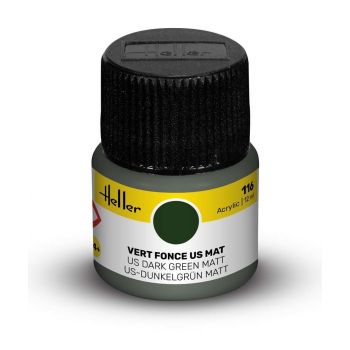 Heller - HELLER ACRYLIC PAINT 116 US DARK GREEN MATT 12 ML