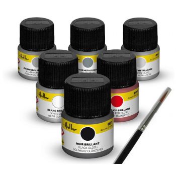 Heller - HELLER COLOUR SET SPORTS CAR ACRYLIC 6x12 ML + BRUSH