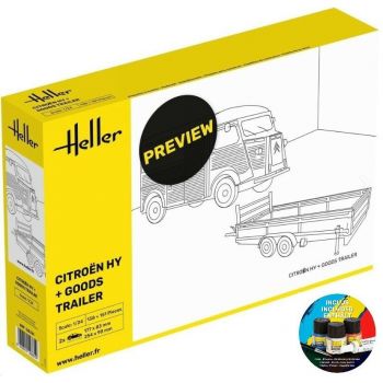 Heller - 1/24 STARTER KIT CITROEN HY + GOODS TRAILER (9/23) *