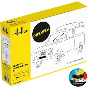 Heller - 1/24 STARTER KIT RENAULT 4 FOURGONETTE F4 (6/23) *