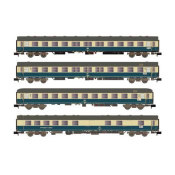 HobbyTrain - 4ER SET PERSONENWAGEN DB, EP.IV, TURNUS FERIENZUG, SET 1