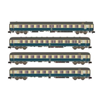 HobbyTrain - 4ER SET PERSONENWAGEN DB, EP.IV, TURNUS FERIENZUG, SET 2