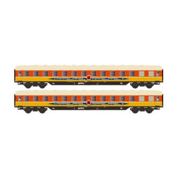 HobbyTrain - 2ER SET LIEGEWAGEN BCM 53 DB/APFELPFEIL, EP.IV, GELB/ORANGE