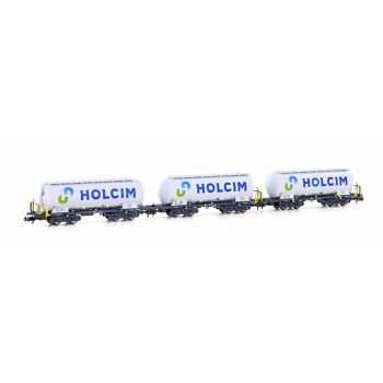 HobbyTrain - 3ER SET ZEMENTSILOWAGEN UACS HOLCIM, NEUES LOGO (?/25) *